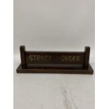 A VINTAGE OAK LIBERTY HALL STRICT ORDER MASONIC SIGN