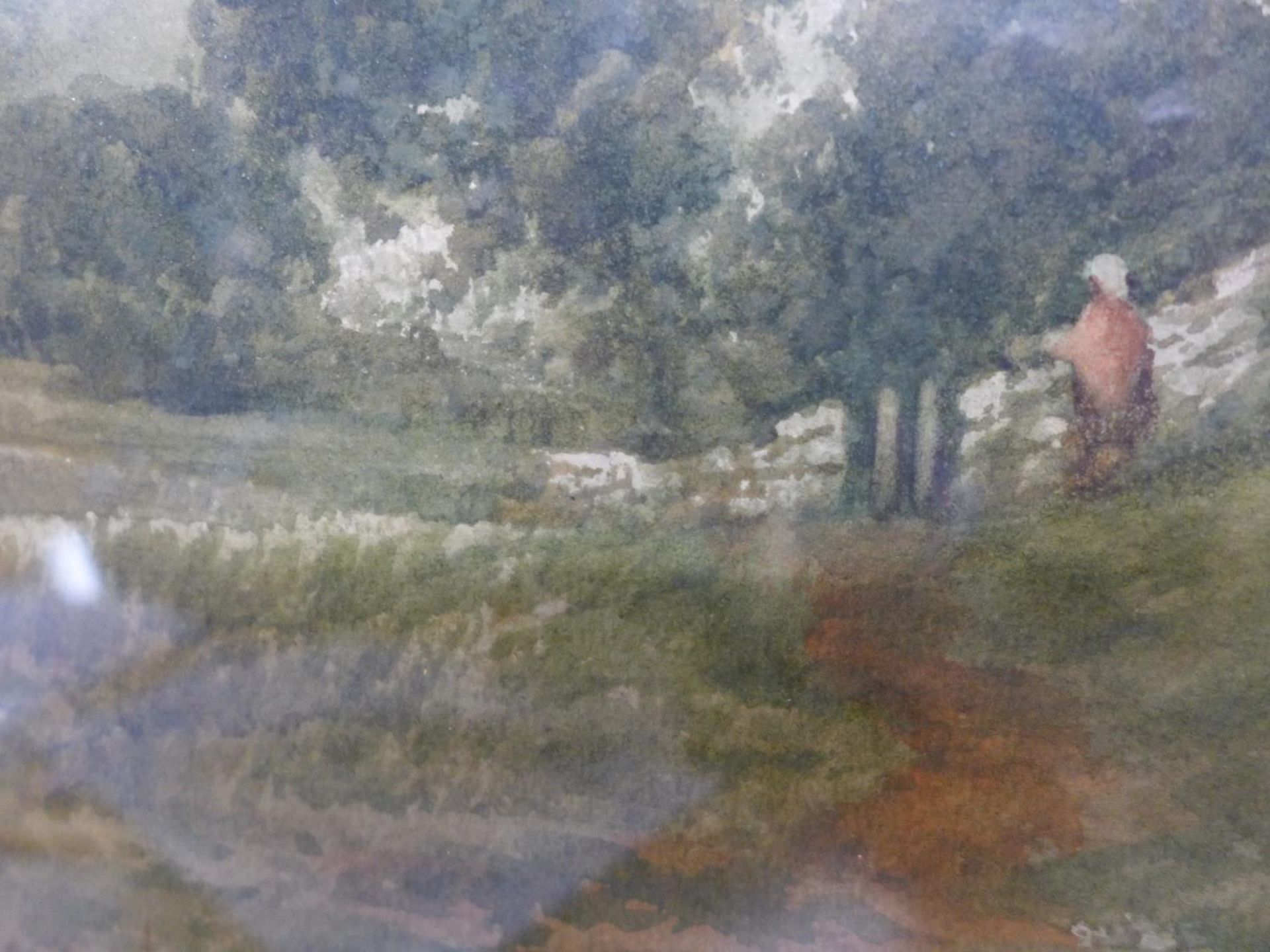 JOHN THORLEY (BRITISH 1859-1933) RIVER VALLEY SCENE, WATERCOLOUR, SIGNED AND DATED 1896, 37X58CM, - Image 3 of 3