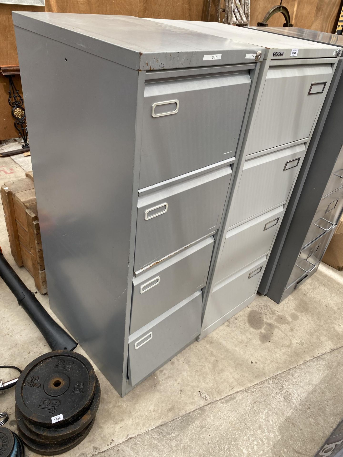 TWO FOUR DRAWER METAL FILING CABINETS TO INCLUDE A BISLEY - Image 2 of 3