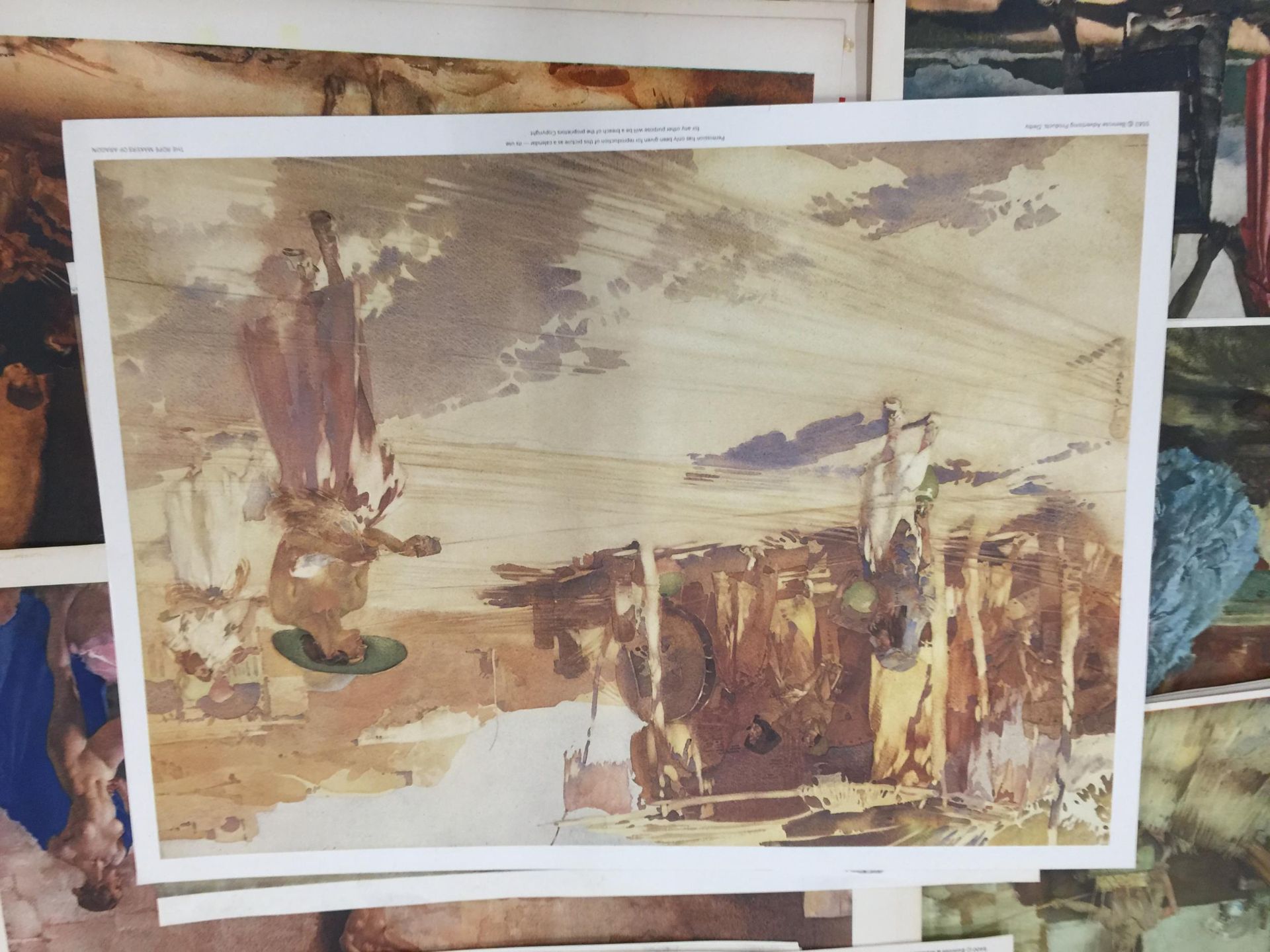 A LARGE COLLECTION OF 20+ UNFRAMED PRINTS TO INCLUDE SIR WILLIAM RUSSELL FLINT - Image 3 of 4