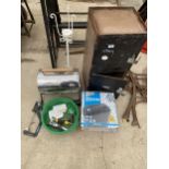 AN ASSORTMENT OF ITEMS TO INCLUDE A BBQ AND A METAL STORAGE LOCKER ETC