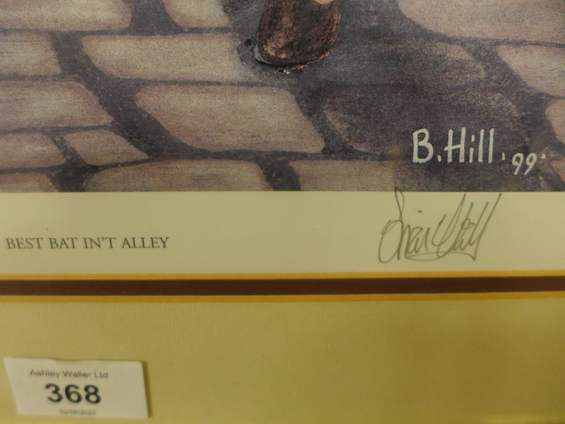 B. HILL (BRITISH LATE 20TH/EARLY 21ST CENTURY) 'BEST BAT IN'T ALLEY' LIMITED EDITION PRINT 6/750, - Image 3 of 3