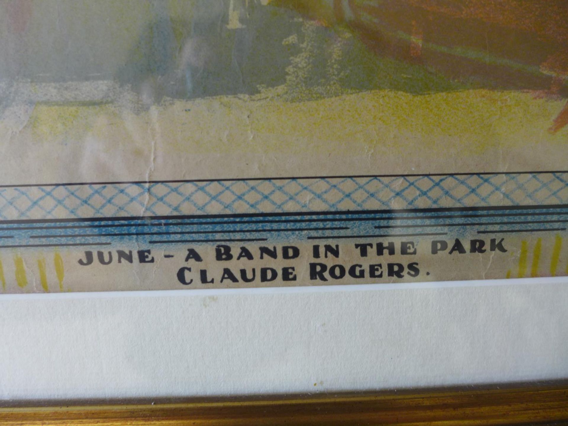 CLAUDE MAURICE ROGERS, 'JUNE A BAND IN THE PARK' , A WORLD WAR II UK HOME FRONT PROPOGANDA POSTER, - Bild 2 aus 5