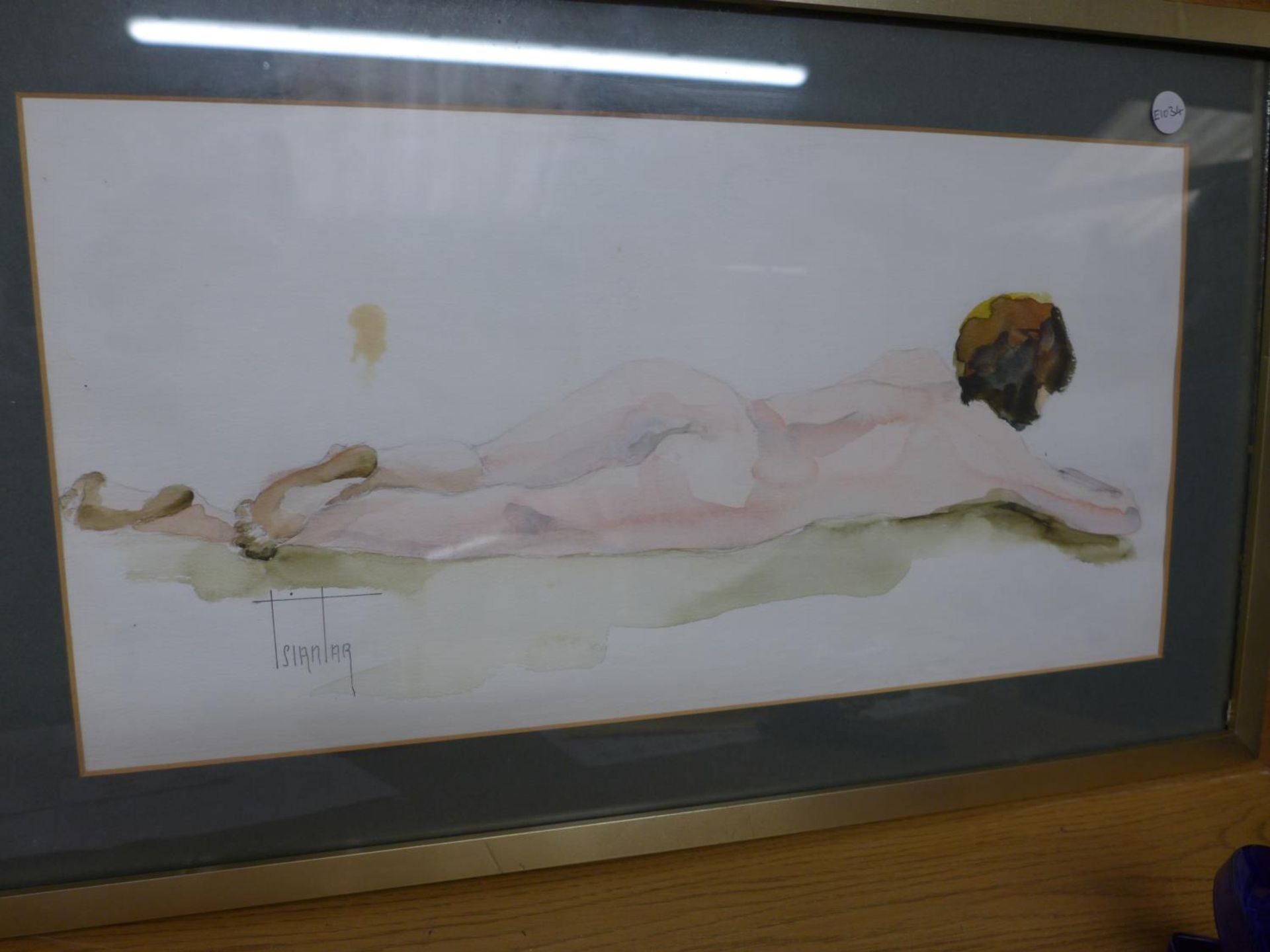 TSIANTAR (LATE 20TH/EARLY 21ST CENTURY) TWO WATERCOLOURS OF NUDES, SIGNED, 24X48CM, 30X49CM, ONE - Image 3 of 5