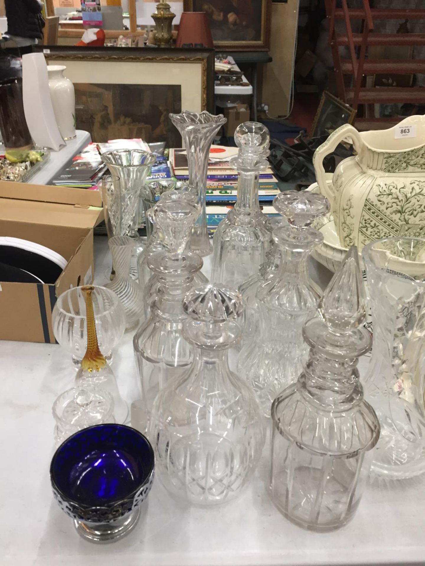 A COLLECTION OF GEORGIAN DECANTERS AND OTHER GLASSWARES