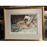 A SIR WILLIAM RUSSELL FRAMED PRINT "JANELLE THE VOLUME OF TREASURE" LIMITED EDITION 402/850