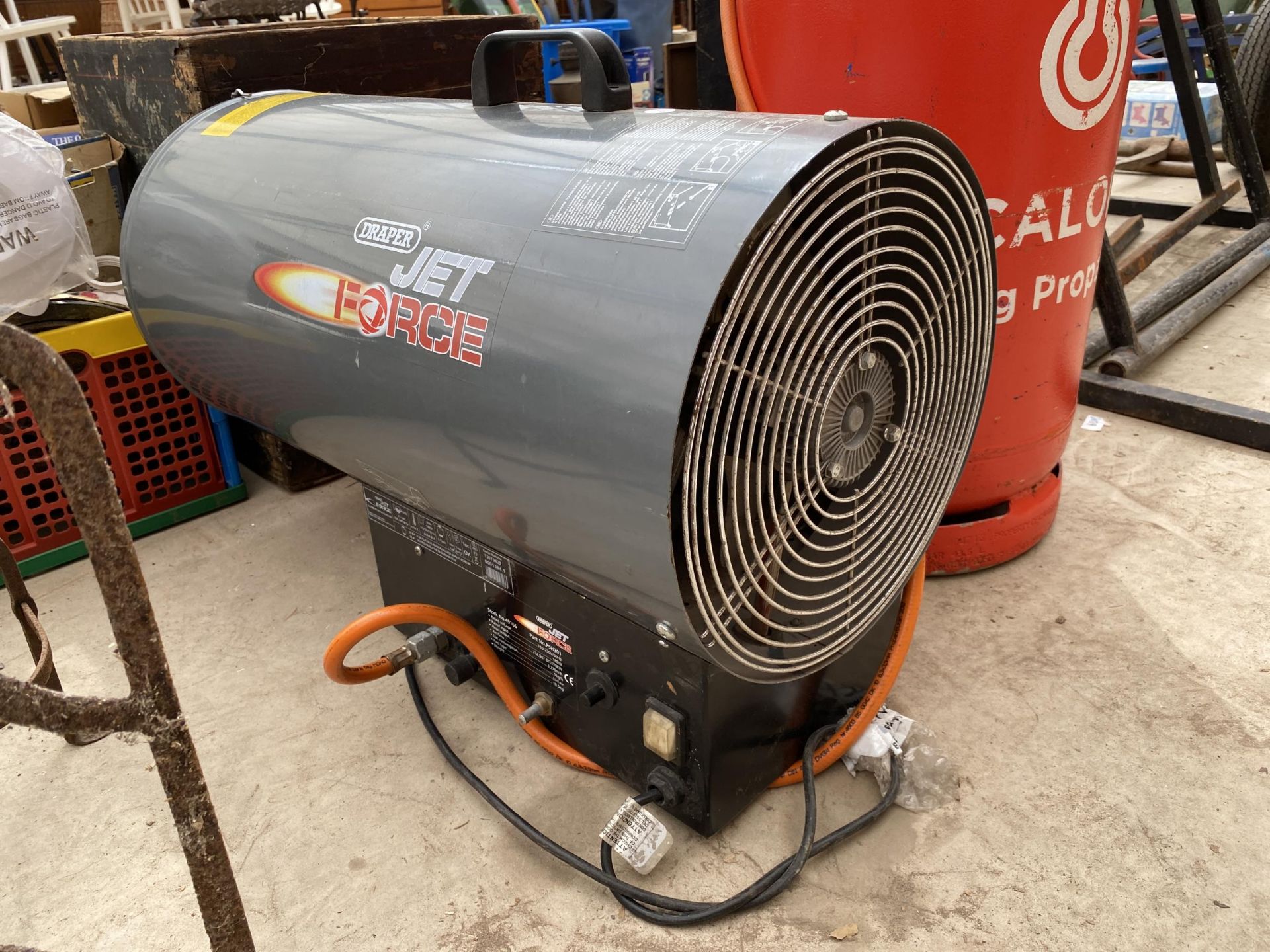 A DRAPER JET FORCE SPACE HEATER WITH GAS BOTTLE - Bild 2 aus 3