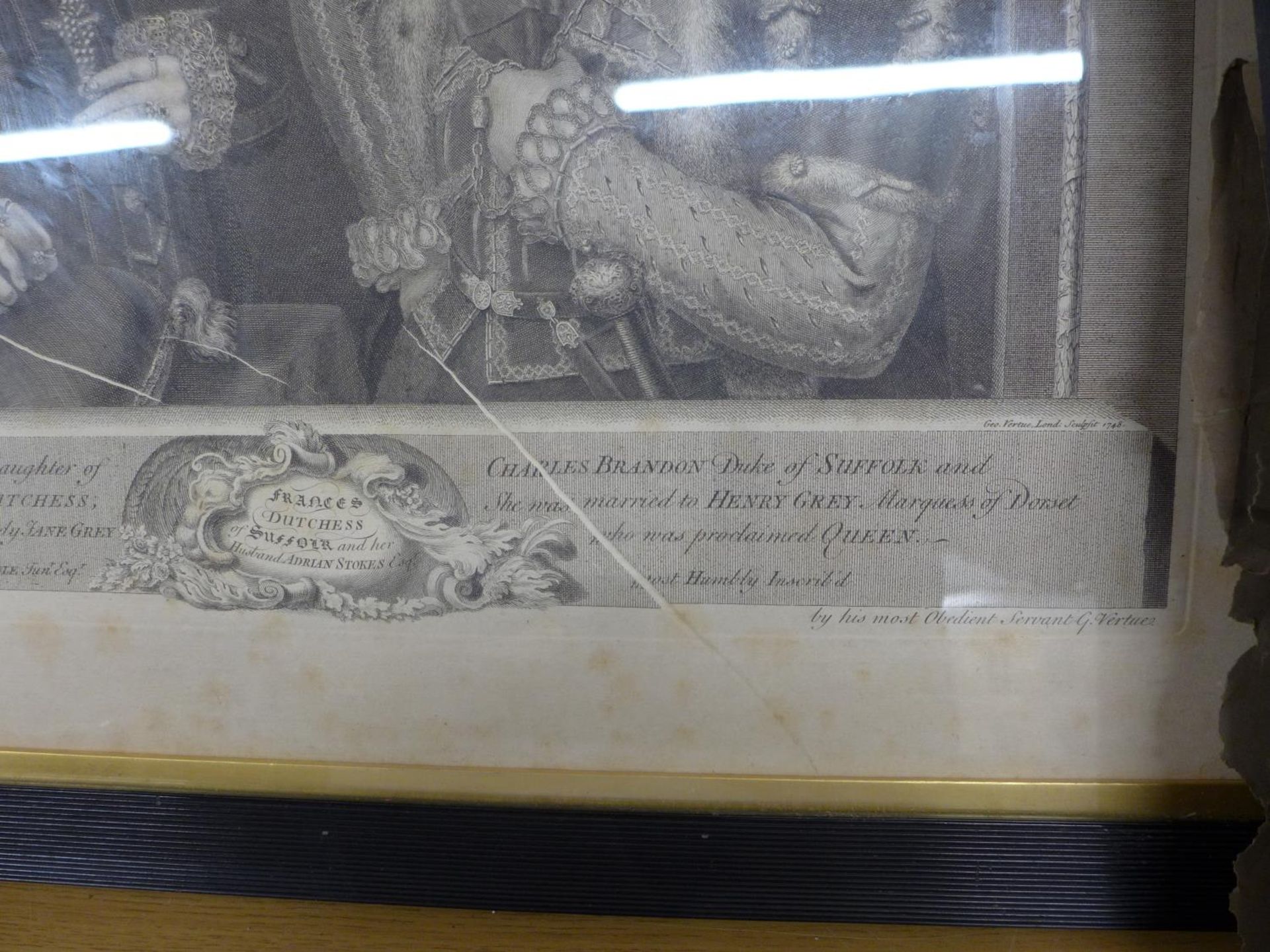 A PAIR OF 19TH CENTURY ENGRAVINGS OF TUDOR NOBILITY, THE FIRST MARY QUEEN OF FRANCE AND CHARLES - Image 8 of 8