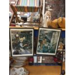 A PAIR OF COLIN CARR FRAMED PRINTS, 'THE SADDLER' AND 'THE LACEMAKER'