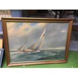 A FRAMED TOM LAWSEY SAILING BOAT PRINT