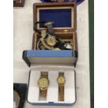 A QUANTITY OF WRISTWATCHES TO INCLUDE A BOXED LADIES AND GENTS GENEVA, VINTAGE ROTARY, SEKONDA,