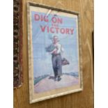 A FRAMED 'DIG ON FOR VICTORY' PRINT