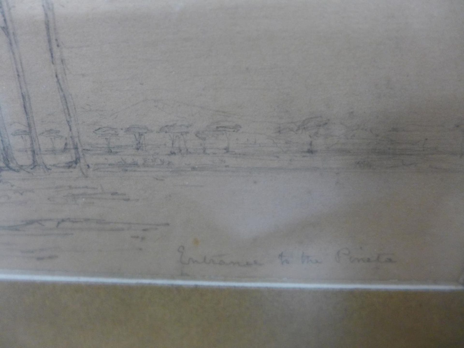 DOUBLE SIDED PENCIL SKETCHES 'ENTRANCE TO THE PINETA' AND 'THE PINETA RAVEMONA, 11.5CM X 16.5CM, - Image 3 of 4