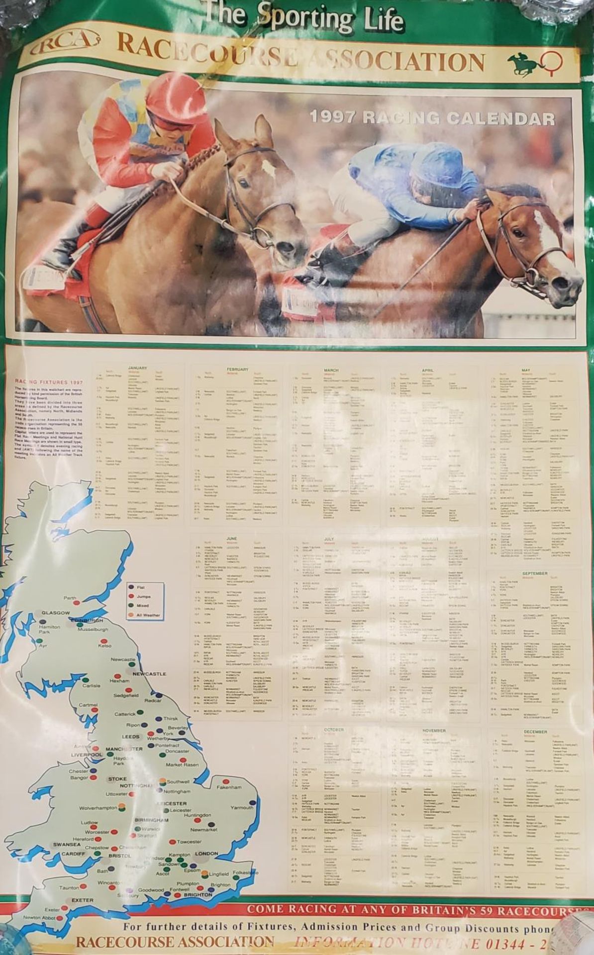 TWELVE HORSE RACING ADVERTISING POSTERS TO INCLUDE THE DERBY, GRAND NATIONAL, ROYAL ASCOT,