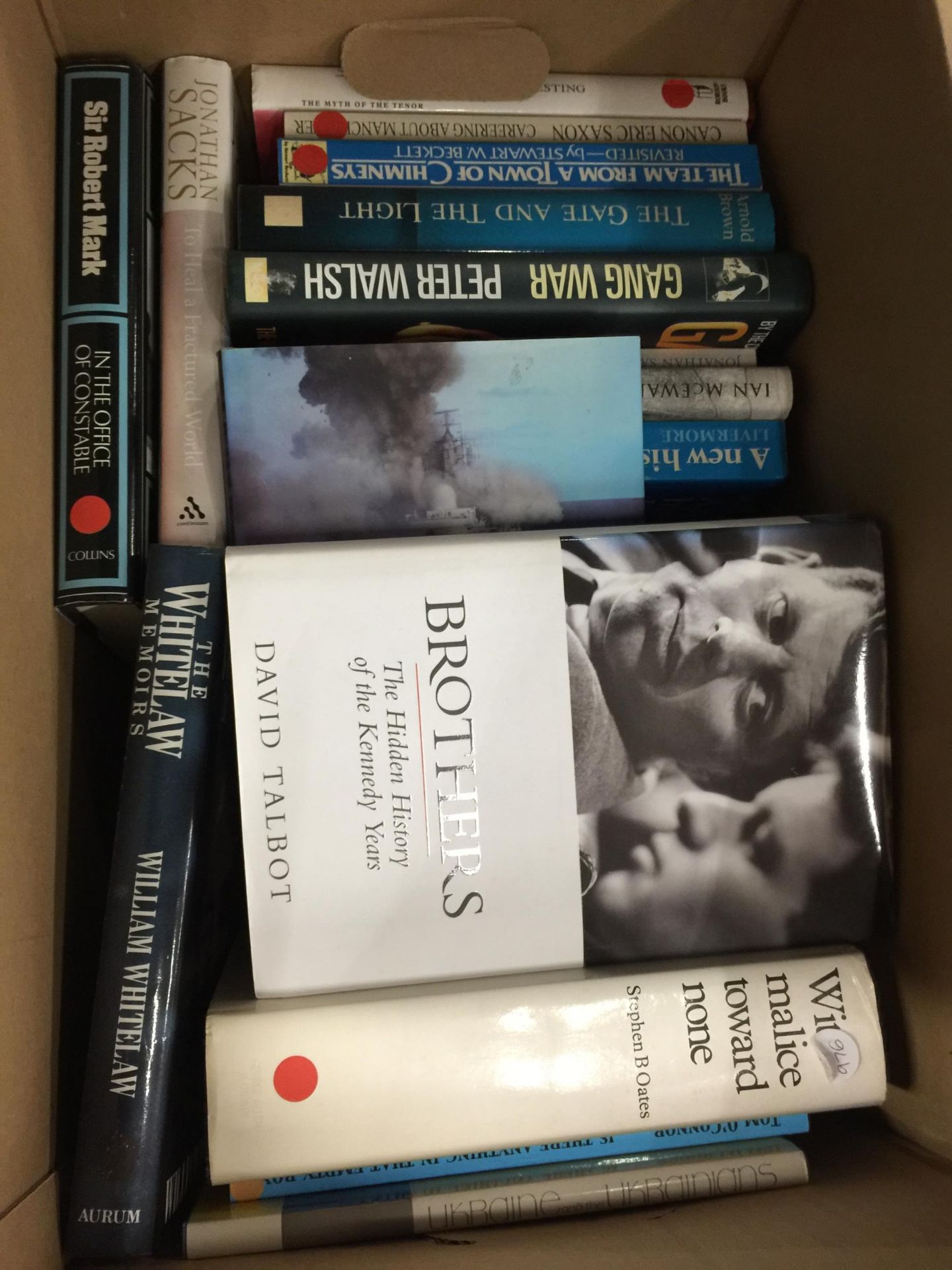 TWO BOXES OF ASSORTED BOOKS, WEBSTERS DICTIONARY ETC - Image 5 of 5
