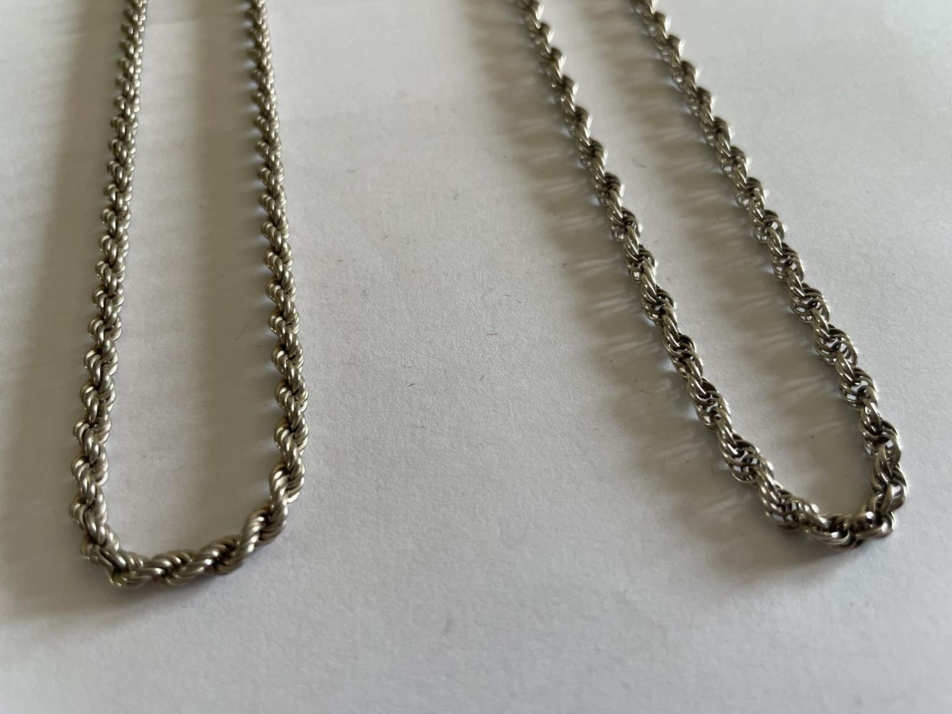TWO SILVER ROPE NECKLACES - Image 2 of 2