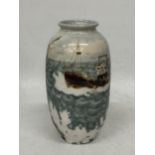 A COBRIDGE STONEWARE VASE WITH FISHING BOAT DESIGN