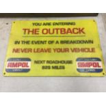 A LARGE CAST 'THE OUTBACK' SIGN