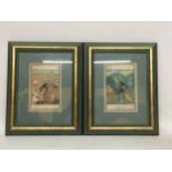 A PAIR OF FRAMED ORIENTAL SILK BATTLE SCENE PICTURES