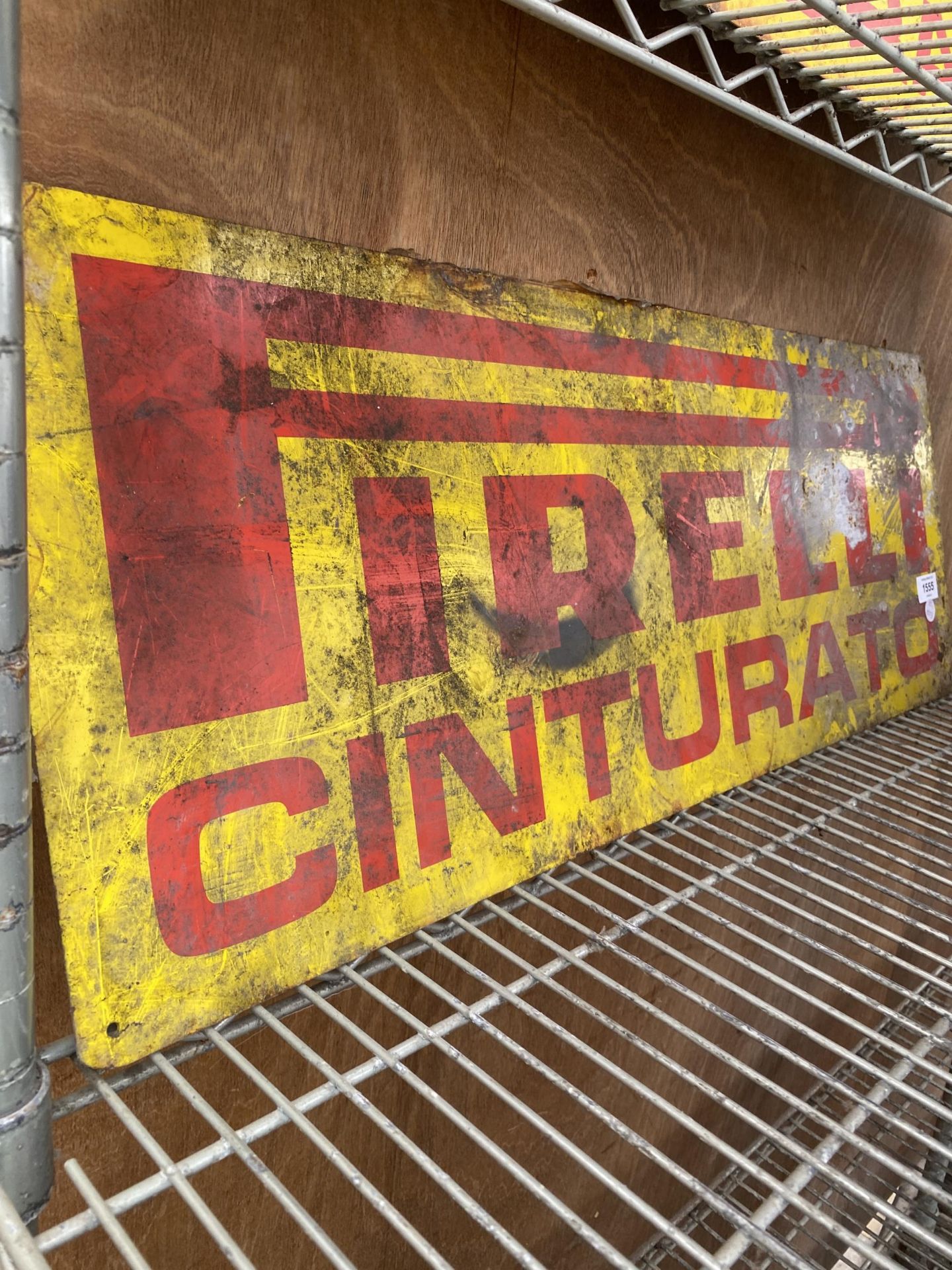 A BELIEVED ORIGINAL, TIN PIRELLI CINTURATO SIGN, LENGTH 76CM - Image 2 of 3