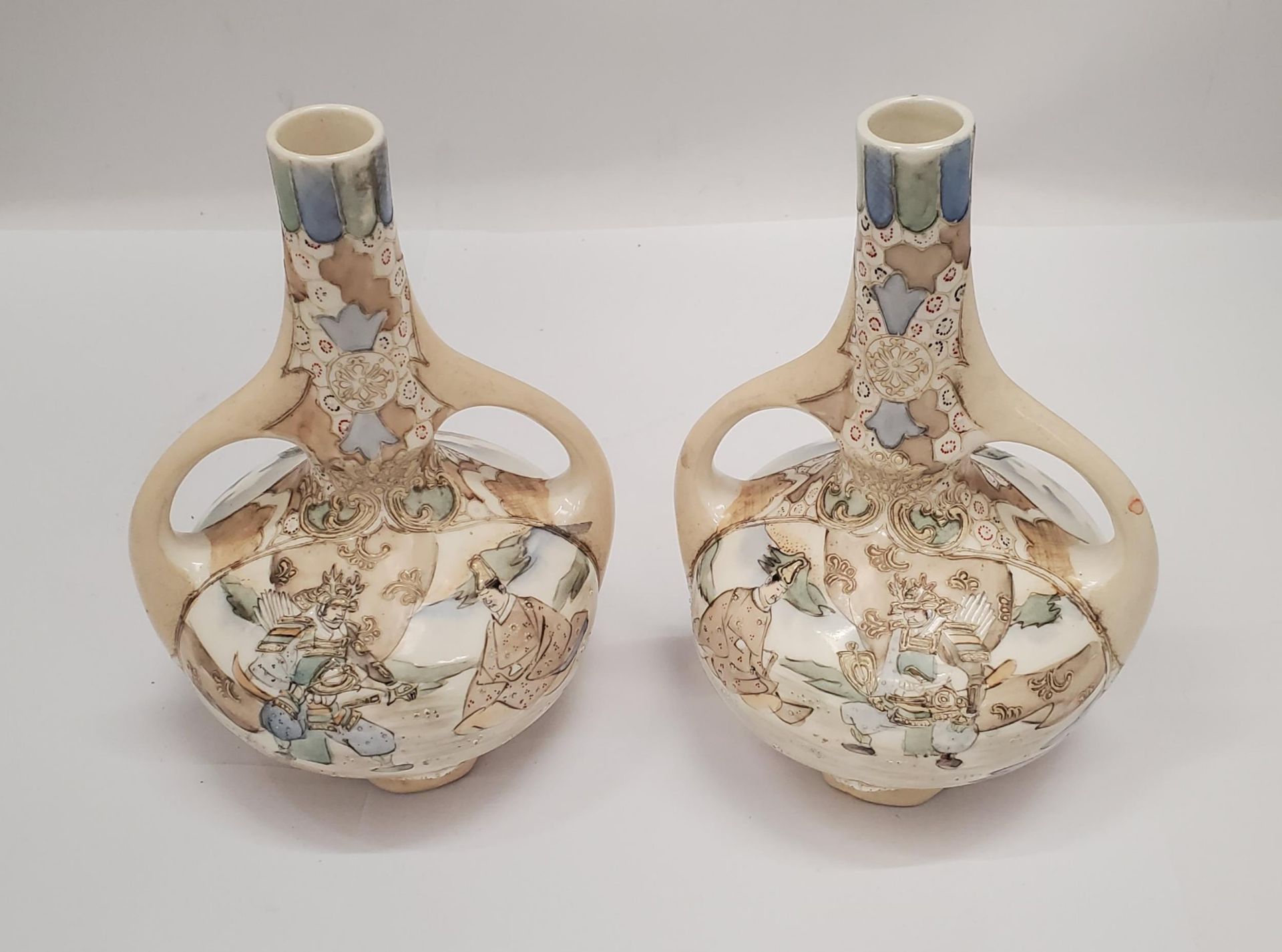 A PAIR OF VINTAGE NIPPON JAPANESE STYLE VASES