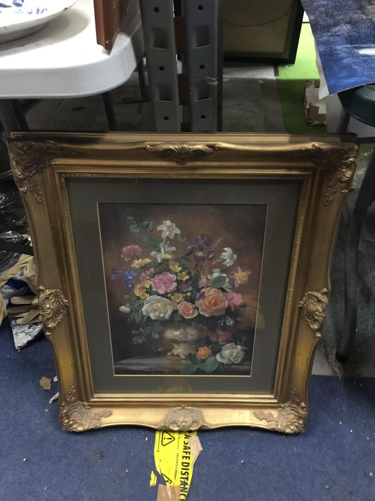 A GILT FRAMED ALBERT WILLIAMS STILL LIFE PRINT