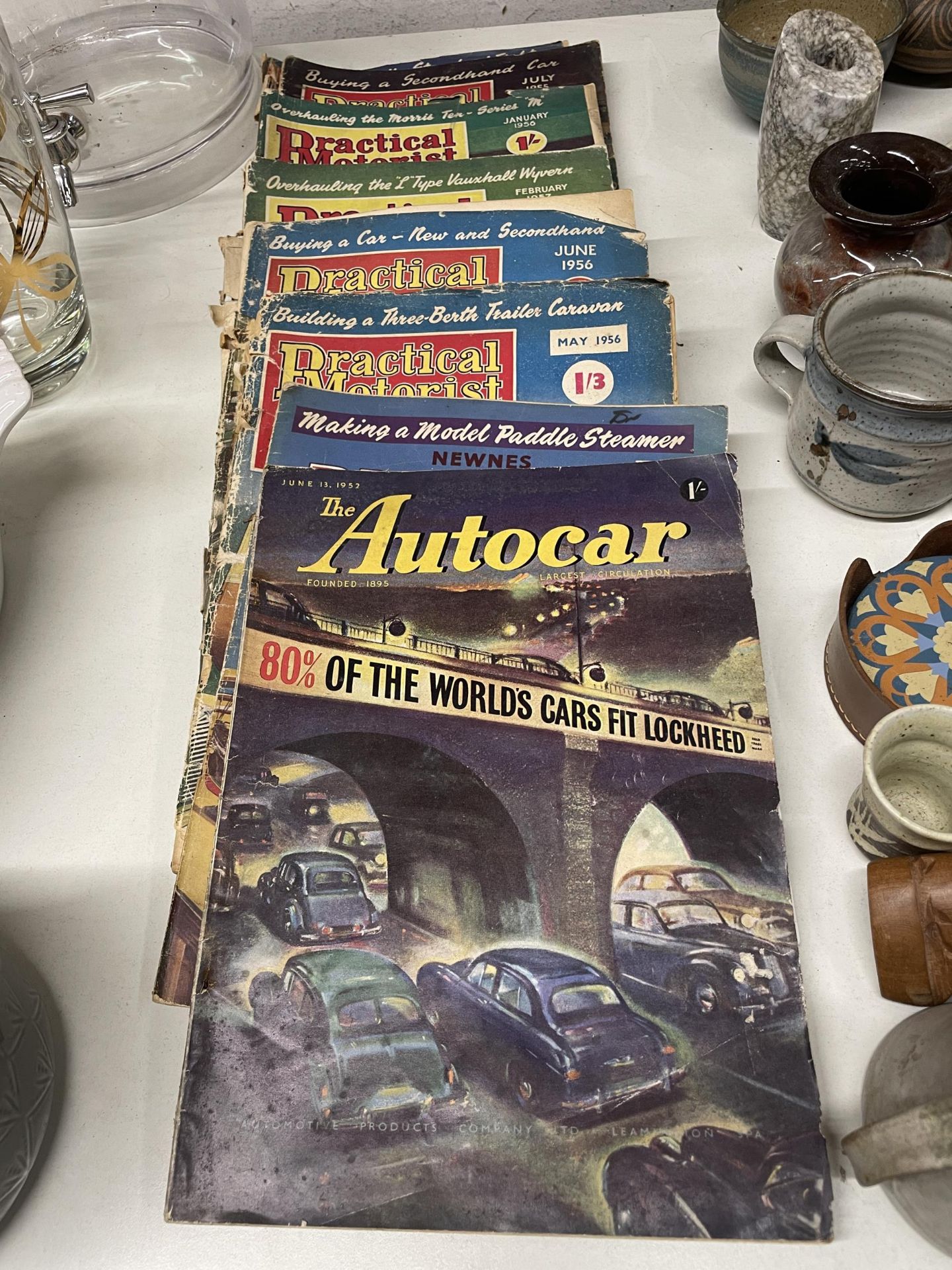 A COLLECTION OF 1950'S CAR RELATED MAGAIZNES - AUTOCAR & PRACTICAL MOTORS