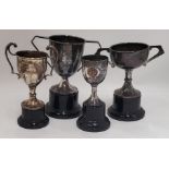 FOUR VINTAGE 1930'S TROPHIES FOR WOORE CRICKET CLUB