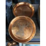 TWO COPPER STAG DESIGN BOWLS