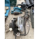 FOUR ASSORTED POWER TOOLS - MAKITA BELT SANDER ETC