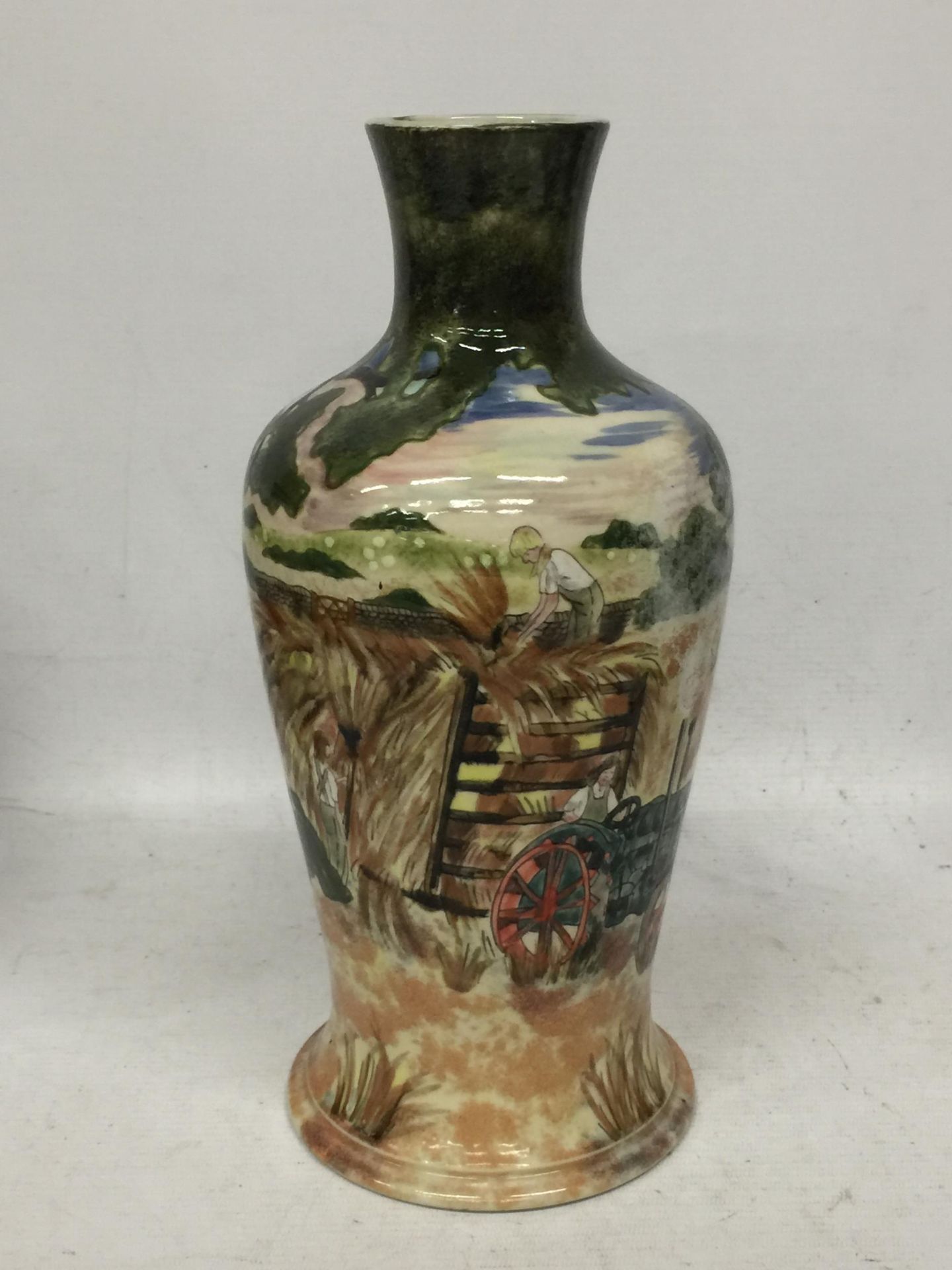 A COBRIDGE STONEWARE FARMING SCENE VASE, LIMITED EDITION 13/150 - Image 3 of 6