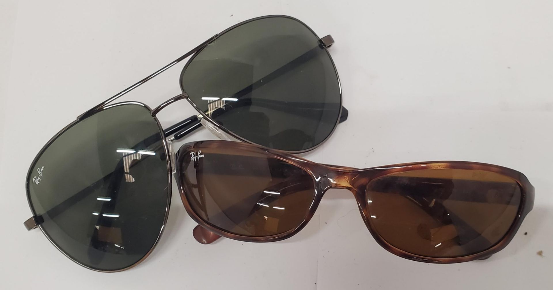 TWO PAIRS OF SUNGLASSES MARKED 'RAY-BAN'