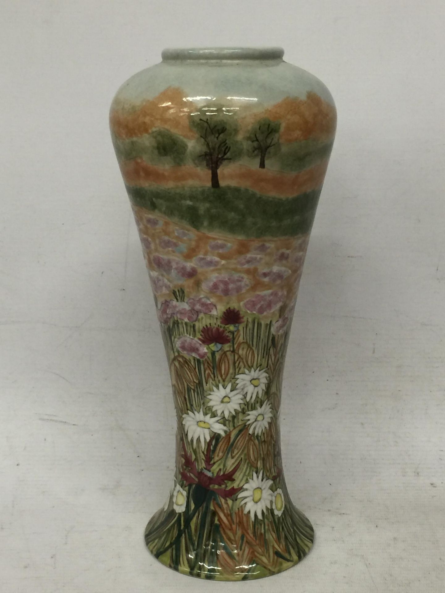 A COBRIDGE STONEWARE FIELD SCENE VASE, LIMITED EDITION 19/250