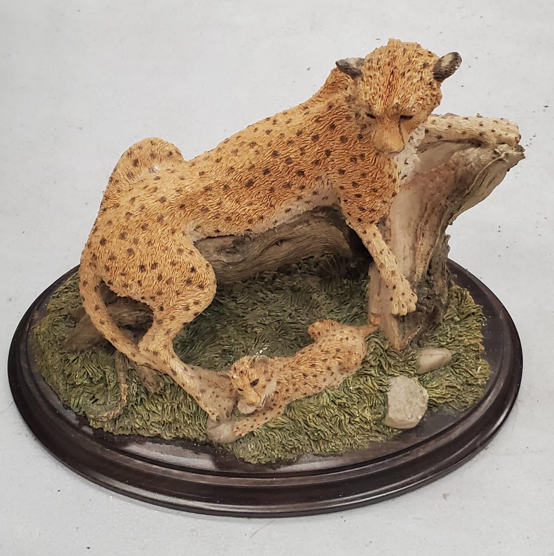 A COLLECTION OF ANIMAL FIGURES TO INCLUDE TAWNY OILS, WOLVES, BIRDS AND A LEOPARD - Image 4 of 8