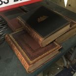 A COLLECTION OF VINTAGE LEATHER BOUND BOOKS, ENCYCLOPAEDIA BRITTANICA, AMERICAN BIRDS ETC