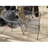 TWO METAL GARDEN BISTRO CHAIRS