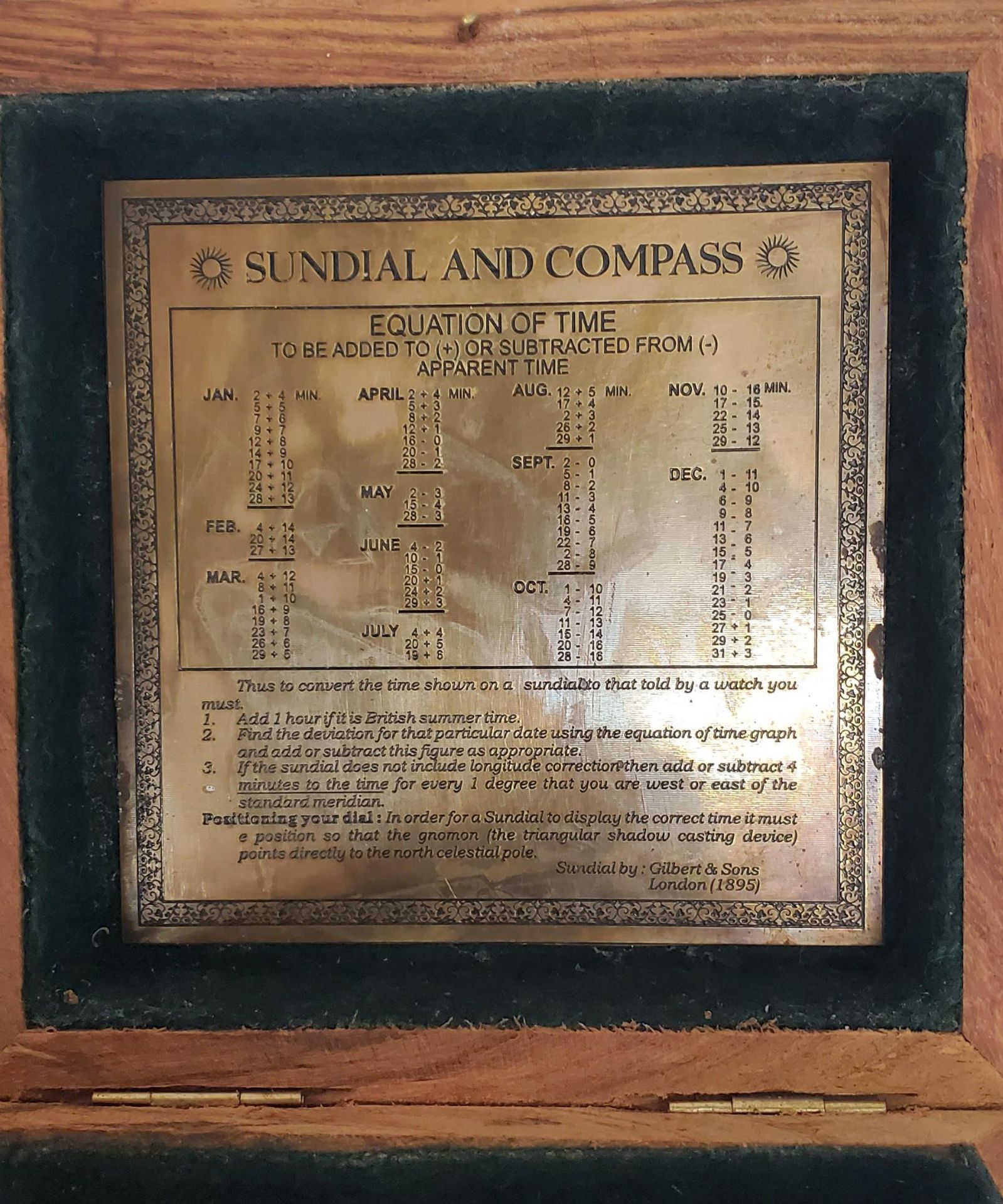 A BOXED BRASS SUNDIAL COMPASS - J H STEWARD - Image 5 of 5