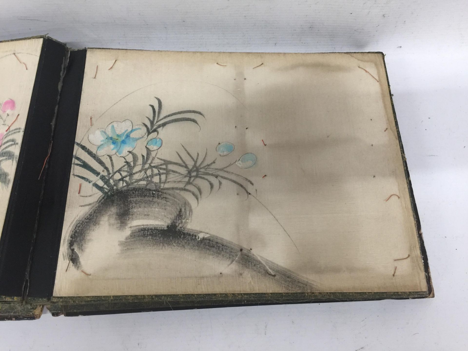AN ORIENTAL LACQUERED DRAWING ALBUM WITH ASSORTED SKETCHES - Image 4 of 5