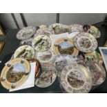 A LARGE COLLECTION OF CABINET PLATES OF DIFFERENT GENRES - APPROX 23 IN TOTAL
