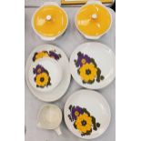 A QUANTITY OF VINTAGE MYOTT 'MICHELLE' RETRO DINNERWARE TO INCLUDE SERVING DISHES, PLATES, ETC