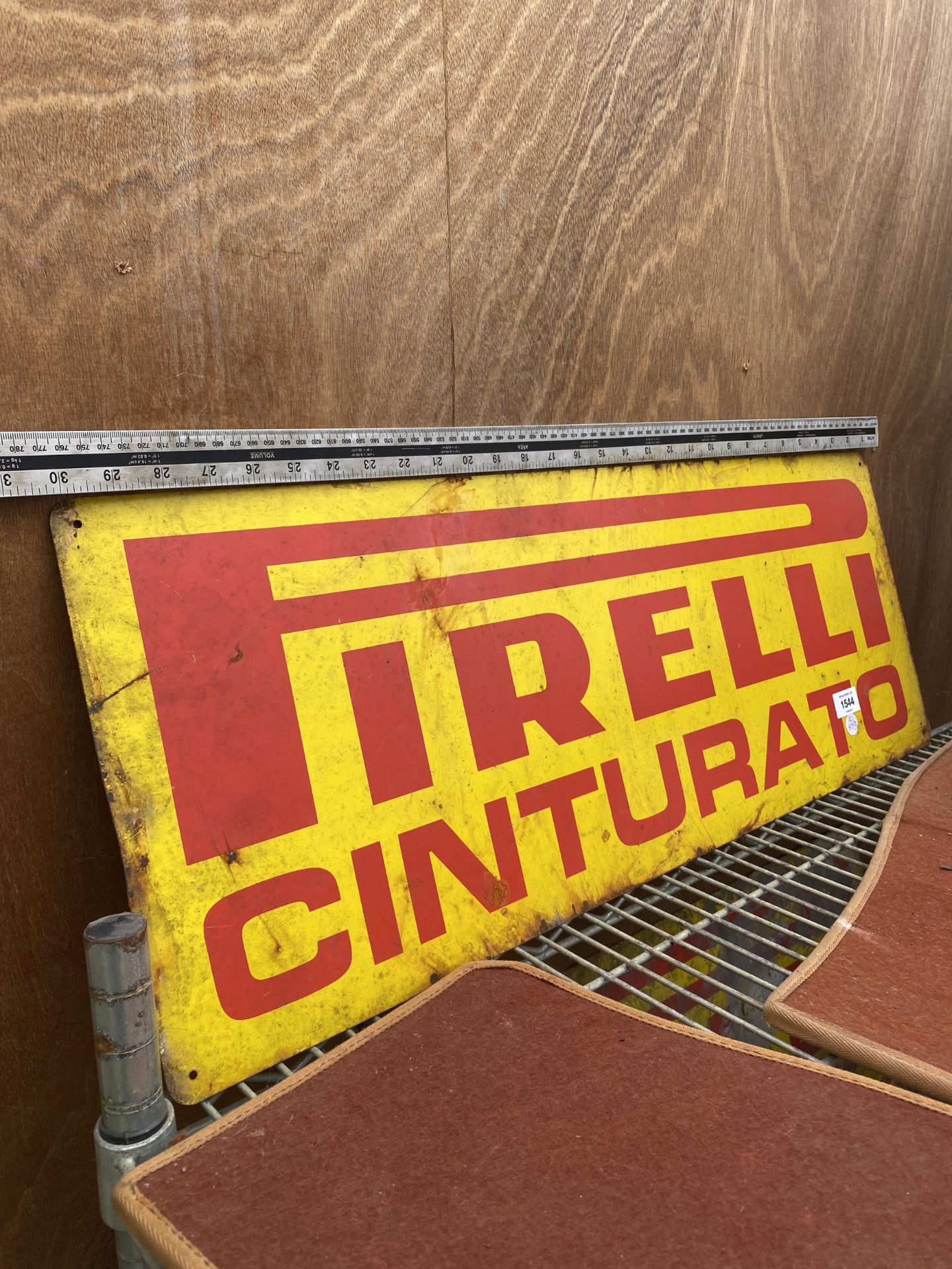 A BELIEVED ORIGINAL, TIN PIRELLI CINTURATO SIGN, LENGTH 77CM - Image 2 of 2