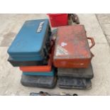 NINE ASSORTED POWER TOOL BOXES