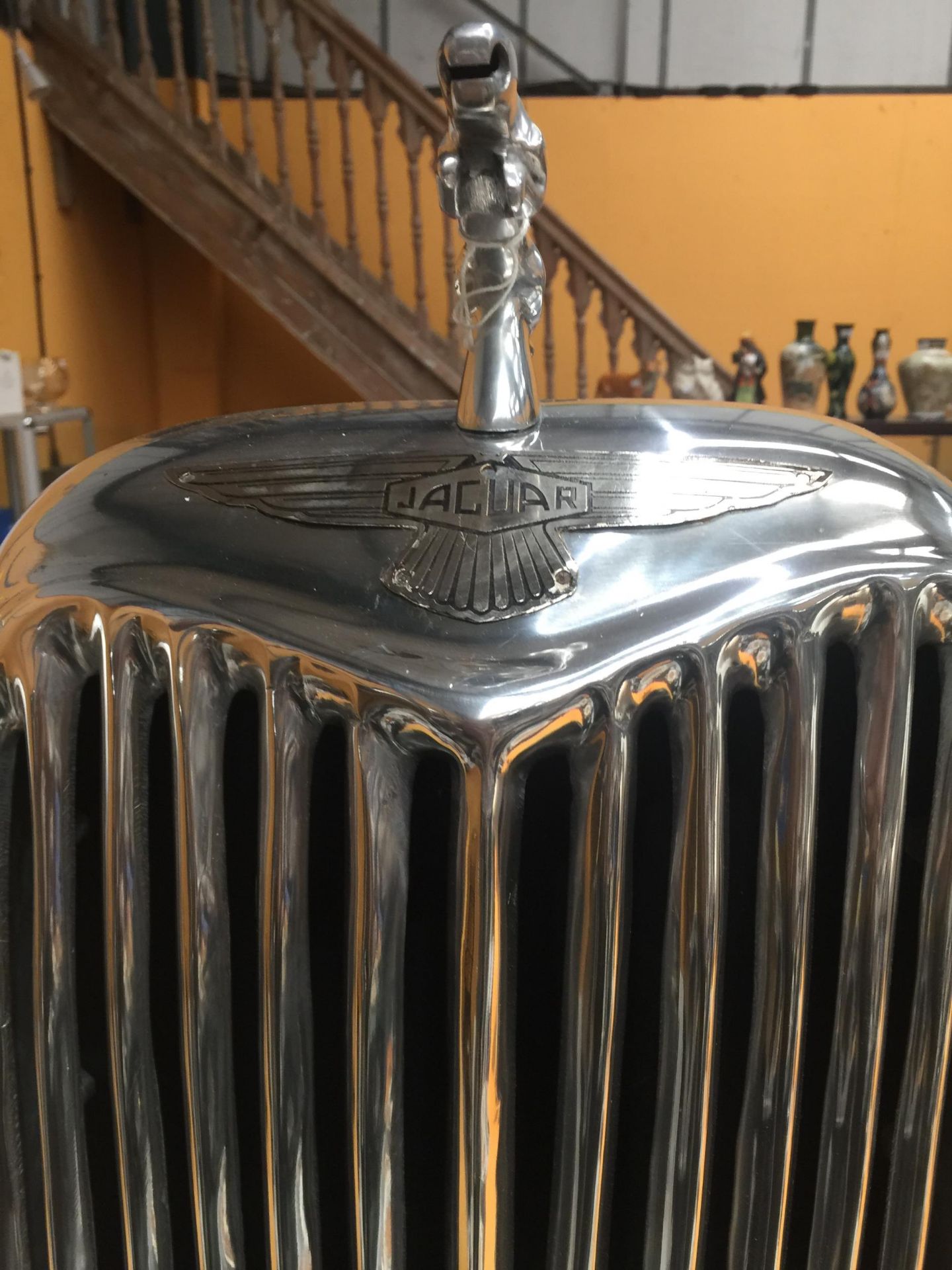 A CHROME STYLE JAGUAR RADIATOR ON BASE - Image 2 of 3