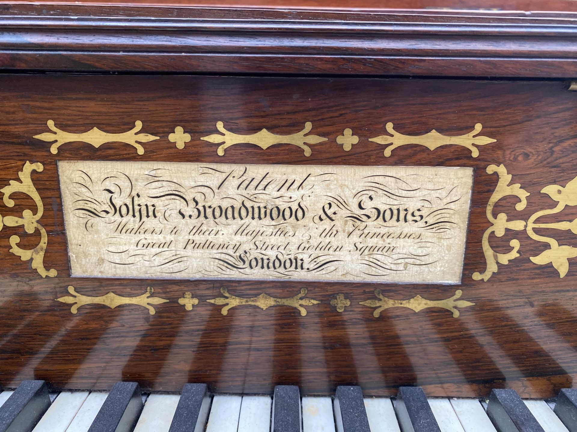 A VICTORIAN MAHOGANY SQUARE PIANO, JOHN BROADWOOD & SONS, LONDON - Image 4 of 4