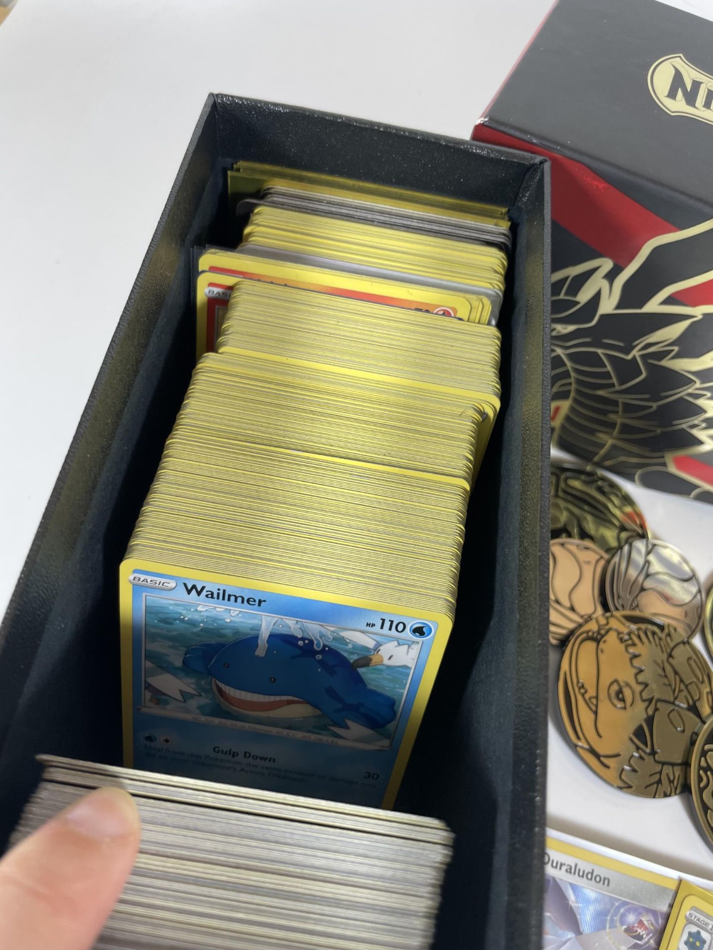 A POKEMON TRAINER BOX FULL OF ASSORTED CARDS, HOLOS, TOKENS ETC - Image 3 of 6