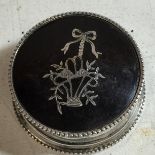 A SILVER AND TORTOISE SHELL TRINKET BOX