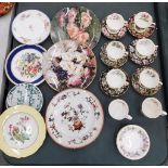 EIGHT ROYAL LBERT 'PROVINCIAL FLOWERS' CUPS AND SIX SAUCERS, CABINET PLATES TO INCLUDE ROYAL