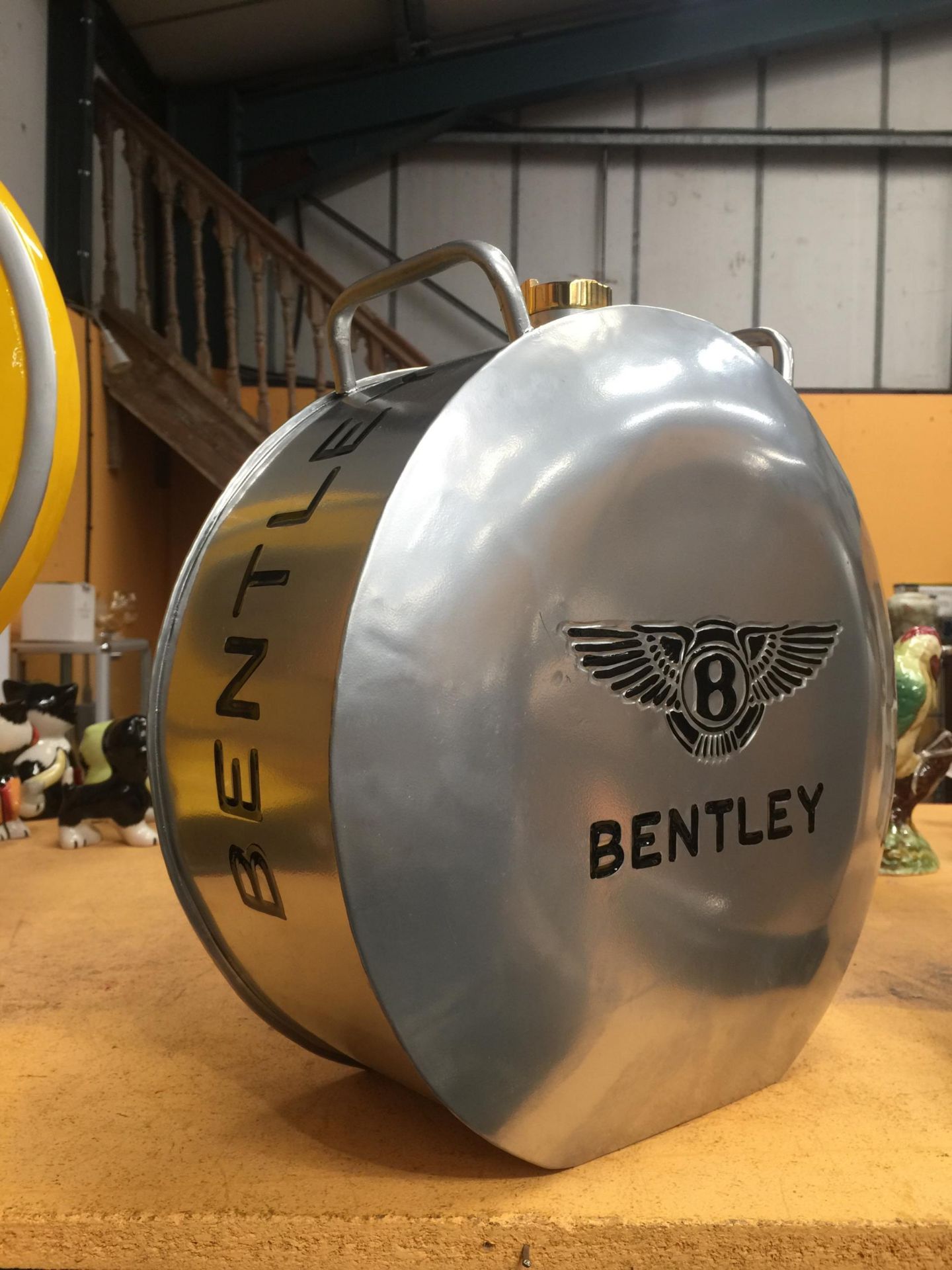 A CHROME BENTLEY PETROL CAN WITH BRASS TOP - Image 2 of 3