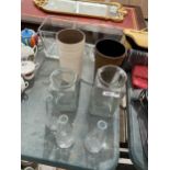 A MIXED LOT OF GLASSWARE ETC