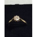 A 9CT GOLD DIAMOND SOLITAIRE RING, WEIGHT 1.6G, SIZE O AND A HALF